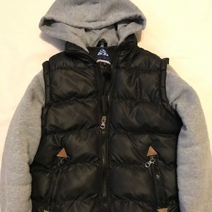 Kids size 7 Puffer jacket/gray hoodie